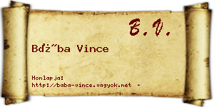 Bába Vince névjegykártya