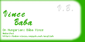 vince baba business card